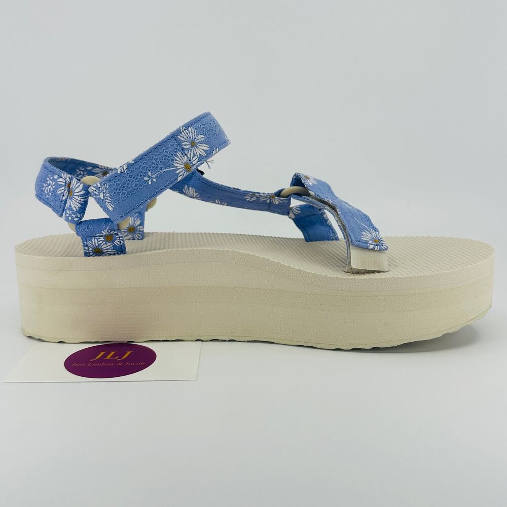 Teva Womens Flatform Universal Gloriosa Periwinkle Flower Sandals 1125203 Size 9 - Picture 7 of 11